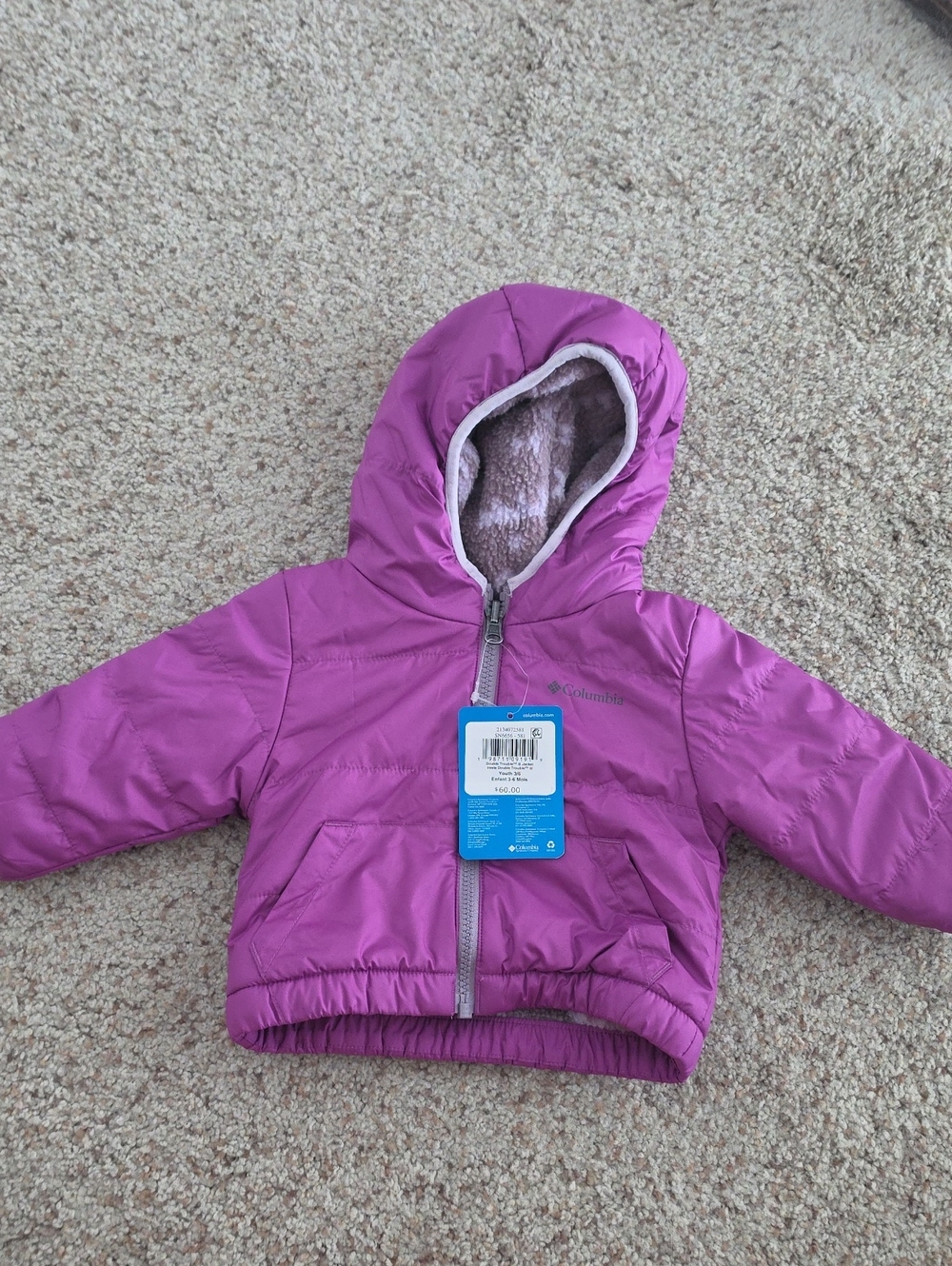 NEW Columbia Purple Hooded Infant Puffer Jacket